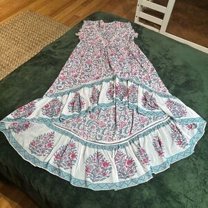 iss June Paris High Low Maxi dress - boho chic - size med -